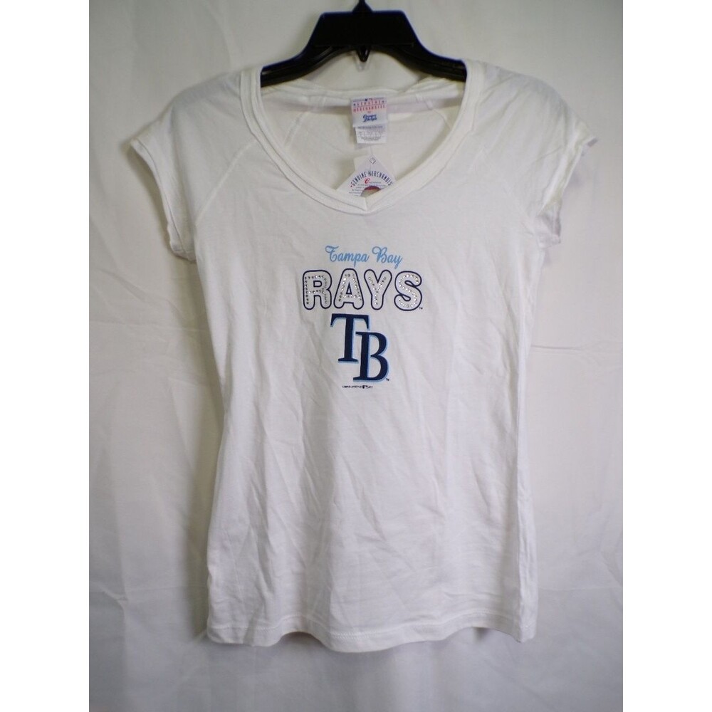 G-III 4Her by Carl Banks Tampa Bay Rays V-Neck Rhinestone T-Shirt S